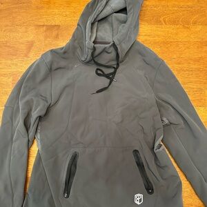 Born Primitive Gray Fleece Hoodie - Logo Tag Visible